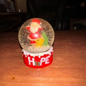 Santa Snow Globe with Red Base